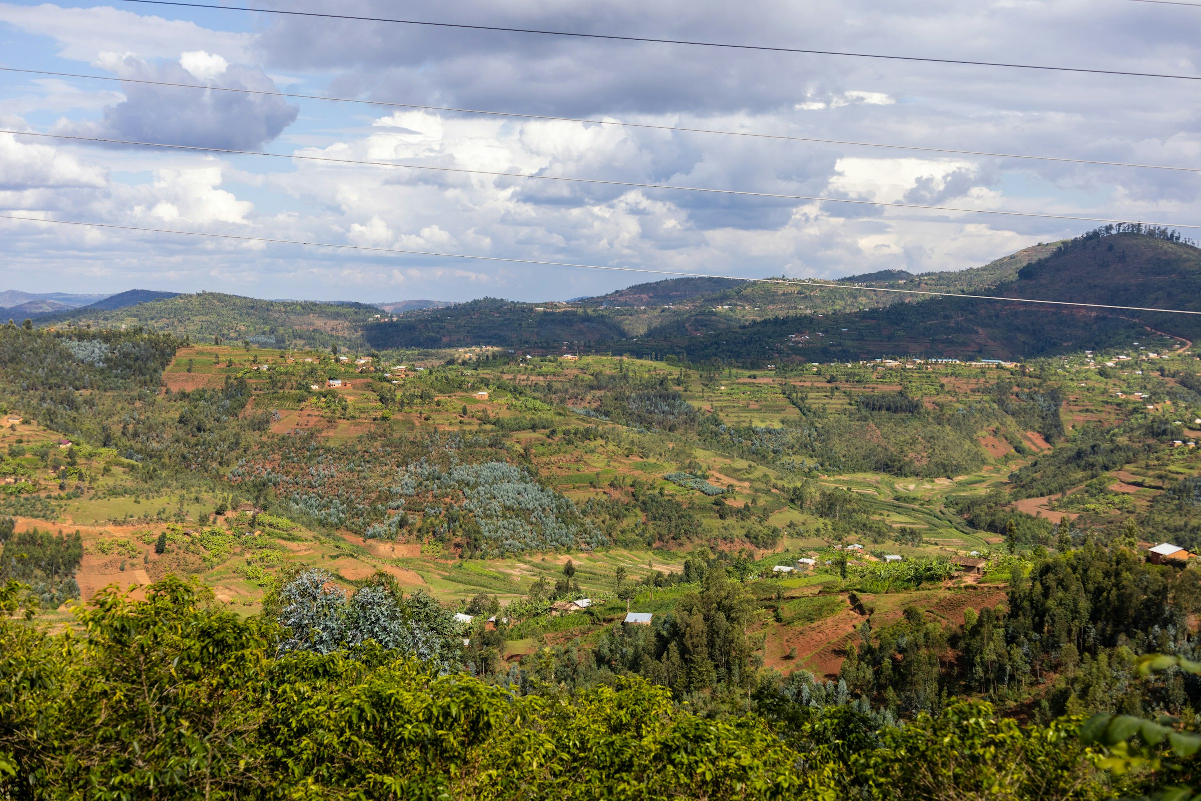 Virunga foothills and misty highlands — Rwanda mountain gorilla habitat landscape